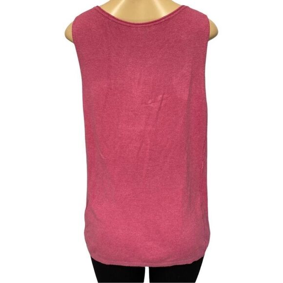 EILEEN FISHER Italian yarn rose pink knit Tank Top Size large - Picture 2 of 5